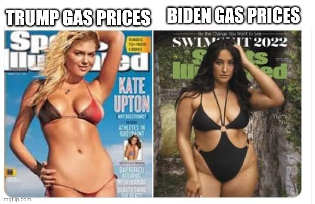 Biden gas prices |  BIDEN GAS PRICES; TRUMP GAS PRICES | made w/ Imgflip meme maker
