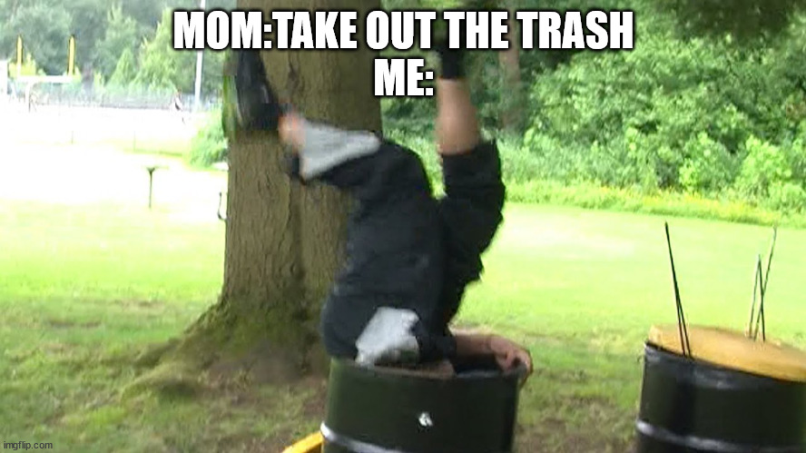 NOICE | MOM:TAKE OUT THE TRASH
ME: | made w/ Imgflip meme maker
