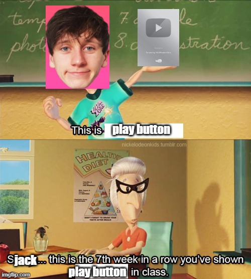 Jack has too many Play buttons | play button; jack; play button | image tagged in weird | made w/ Imgflip meme maker