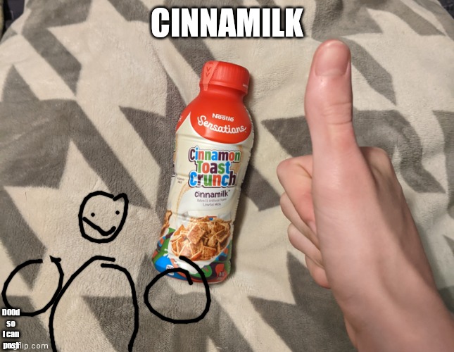 Cinnamilk | CINNAMILK; D00d so I can post | image tagged in cinnamilk,d00d da man | made w/ Imgflip meme maker