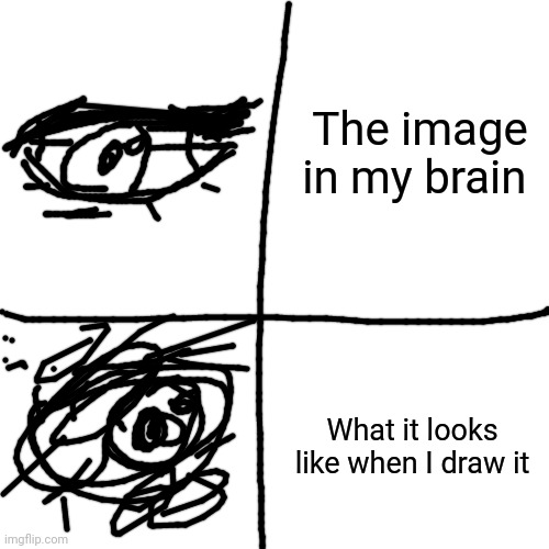Yes. |  The image in my brain; What it looks like when I draw it | image tagged in memes,blank transparent square | made w/ Imgflip meme maker