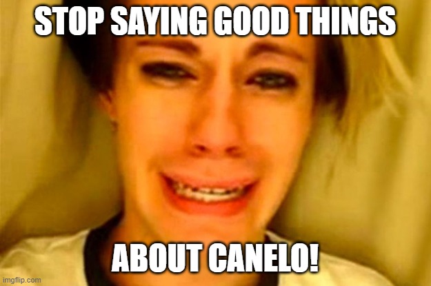 Stop saying good things about Canelo. | STOP SAYING GOOD THINGS; ABOUT CANELO! | image tagged in whiners | made w/ Imgflip meme maker