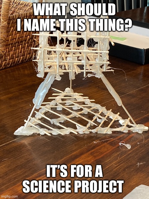 WHAT SHOULD I NAME THIS THING? IT’S FOR A SCIENCE PROJECT | made w/ Imgflip meme maker