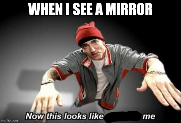 uhhh ok | WHEN I SEE A MIRROR | image tagged in now this looks like a job for me,mirror | made w/ Imgflip meme maker