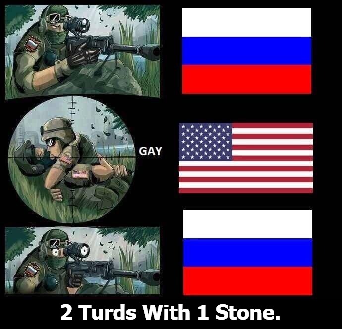 2 Turds With 1 Stone. | 2 Turds With 1 Stone. | image tagged in russian sniper,sniper,faggots,lgbtq,lets go bully the queers | made w/ Imgflip meme maker