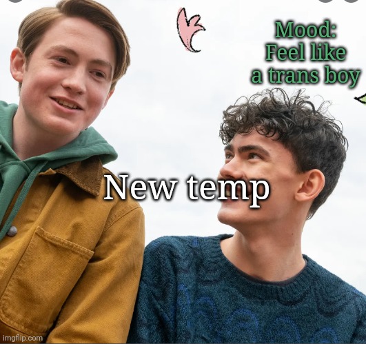 Nick and Charli | Mood: Feel like a trans boy; New temp | image tagged in nick and charli | made w/ Imgflip meme maker
