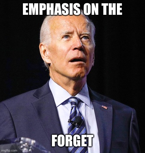 Joe Biden | EMPHASIS ON THE FORGET | image tagged in joe biden | made w/ Imgflip meme maker