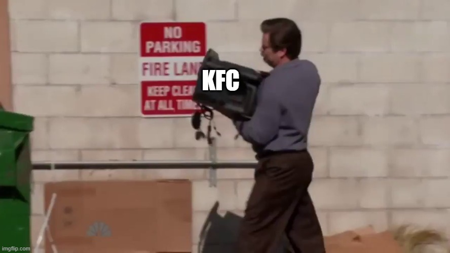 Computer in trash | KFC | image tagged in computer in trash | made w/ Imgflip meme maker