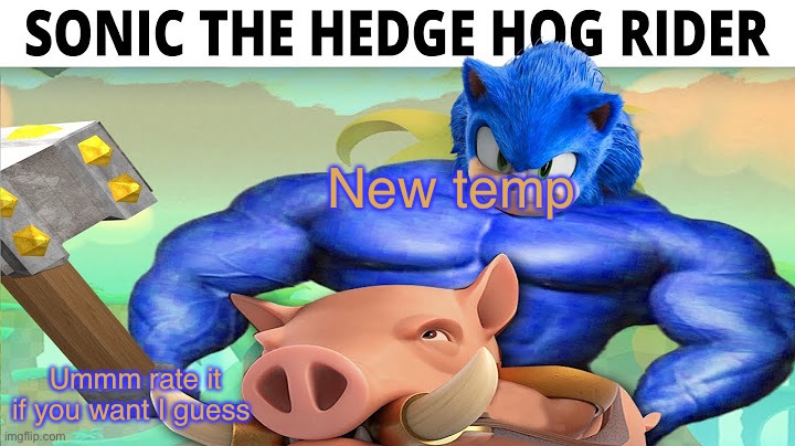 Sonic da hedge hog rida | New temp; Ummm rate it if you want I guess | image tagged in sonic da hedge hog rida | made w/ Imgflip meme maker