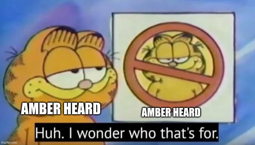 AND SHES STILL IN NEW AQUAMAN MOVIE GOD FREACKNG DAM IT | AMBER HEARD; AMBER HEARD | image tagged in huh i wonder who thats for | made w/ Imgflip meme maker