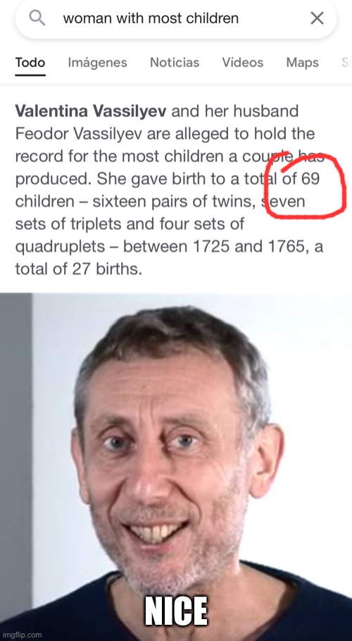 NICE | image tagged in nice michael rosen,memes,funny,69 | made w/ Imgflip meme maker