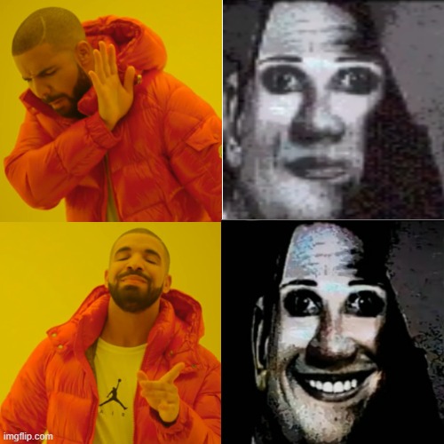 i like demonic more | image tagged in memes,drake hotline bling | made w/ Imgflip meme maker