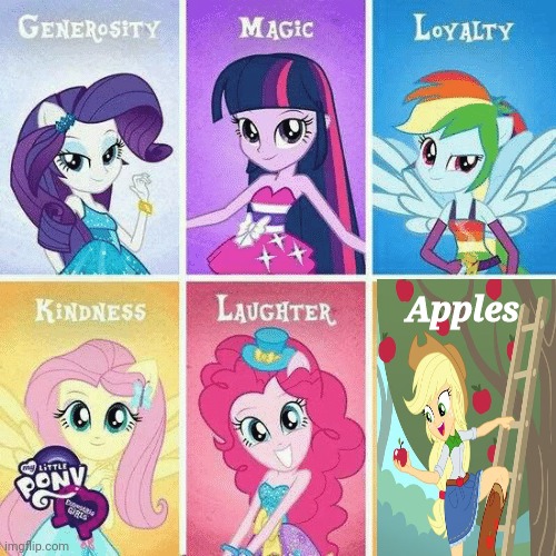 The elements of friendship people. | Apples | image tagged in equestria girls,but why tho,apples | made w/ Imgflip meme maker