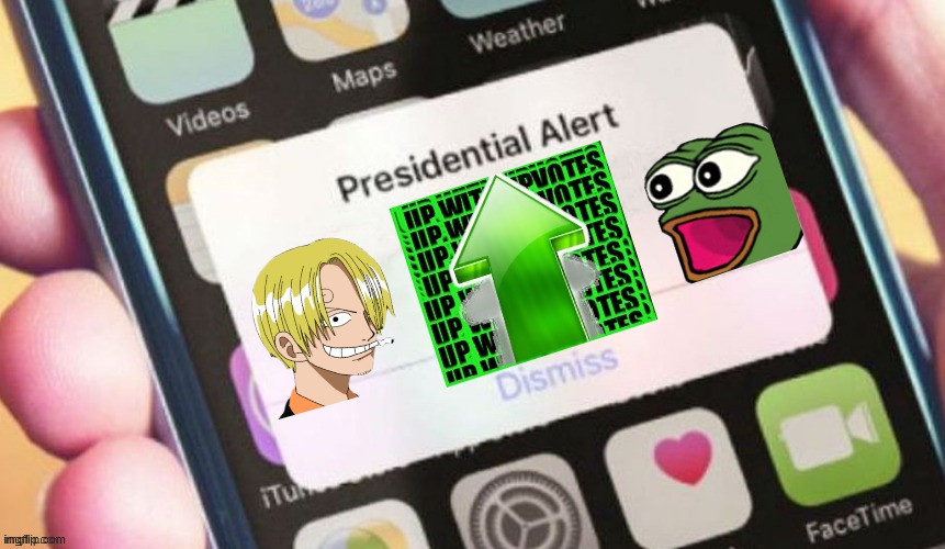 High Quality Fidelsmooker Presidential alert up with upvotes Blank Meme Template