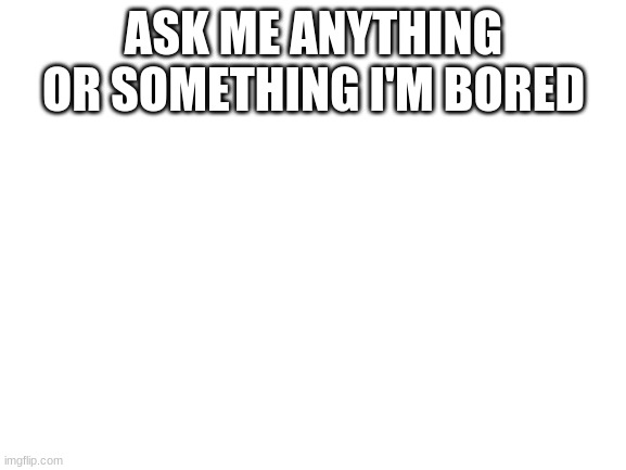 *blep* | ASK ME ANYTHING OR SOMETHING I'M BORED | image tagged in blank white template | made w/ Imgflip meme maker