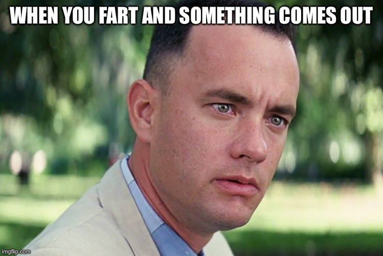 And Just Like That Meme | WHEN YOU FART AND SOMETHING COMES OUT | image tagged in memes,and just like that | made w/ Imgflip meme maker