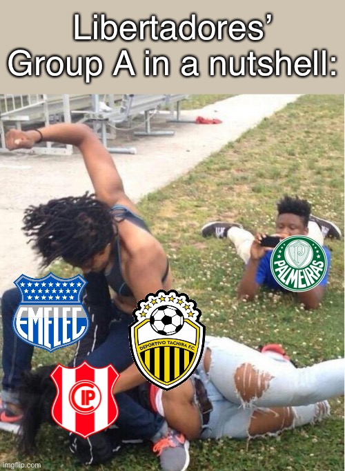 A meme is worth a thousand words... | Libertadores’ Group A in a nutshell: | image tagged in guy recording a fight,funny,soccer,football,brazil,brasil | made w/ Imgflip meme maker