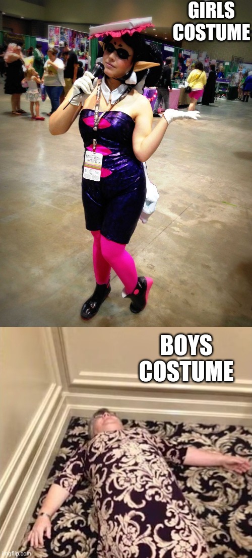 Yep | GIRLS COSTUME; BOYS COSTUME | image tagged in splatoon 2,camouflage | made w/ Imgflip meme maker