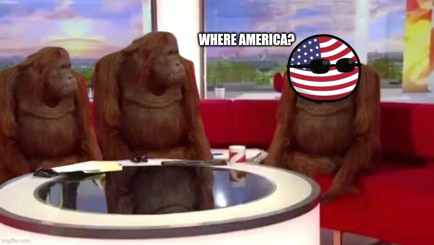 where monkey | WHERE AMERICA? | image tagged in where monkey | made w/ Imgflip meme maker
