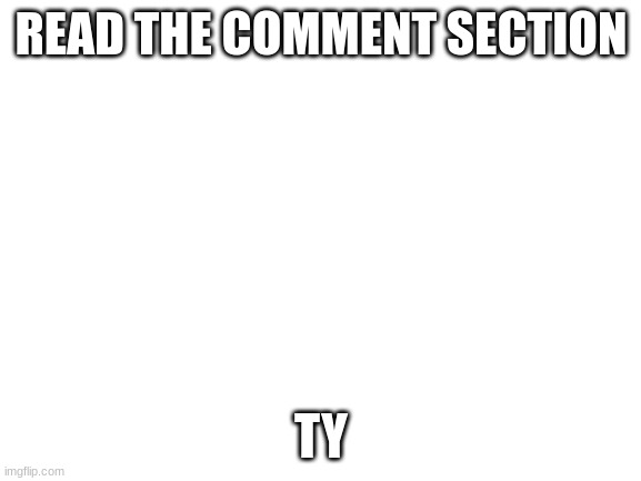 ty for reading | READ THE COMMENT SECTION; TY | image tagged in blank white template,fun,news | made w/ Imgflip meme maker