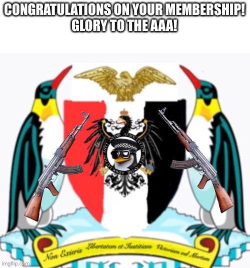 CONGRATULATIONS ON YOUR MEMBERSHIP!
GLORY TO THE AAA! | image tagged in anti-anime association coat of arms | made w/ Imgflip meme maker