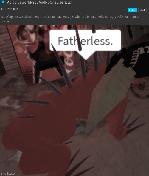 image tagged in scp-939 says fatherless | made w/ Imgflip meme maker