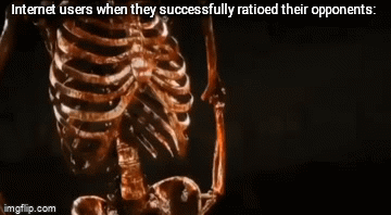 Internet | Internet users when they successfully ratioed their opponents: | image tagged in gifs,gif,memes,ratio,funny,internet | made w/ Imgflip video-to-gif maker