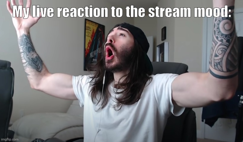 Charlie Woooh |  My live reaction to the stream mood: | image tagged in charlie woooh | made w/ Imgflip meme maker