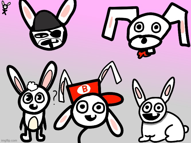 bunni drawn in different styles bc I was bored | image tagged in bunni | made w/ Imgflip meme maker