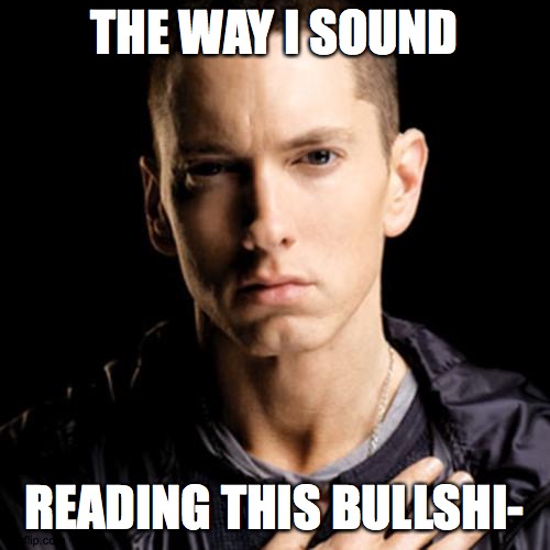 Eminem Meme | THE WAY I SOUND READING THIS BULLSHI- | image tagged in memes,eminem | made w/ Imgflip meme maker