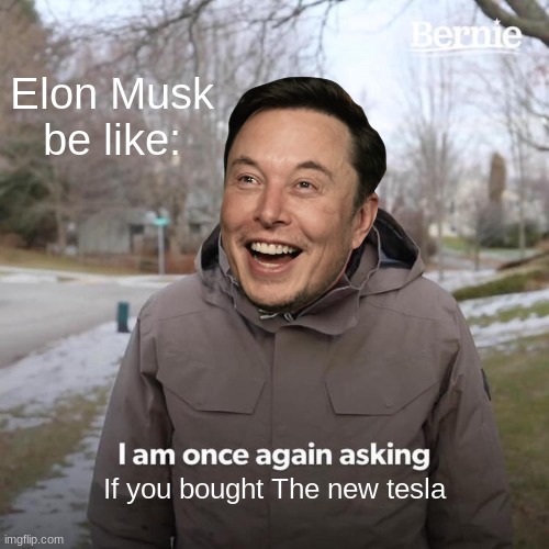 Bernie I Am Once Again Asking For Your Support | Elon Musk be like:; If you bought The new tesla | image tagged in memes,bernie i am once again asking for your support | made w/ Imgflip meme maker
