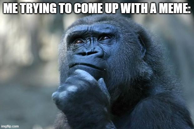 Hmmm..... |  ME TRYING TO COME UP WITH A MEME: | image tagged in deep thoughts | made w/ Imgflip meme maker