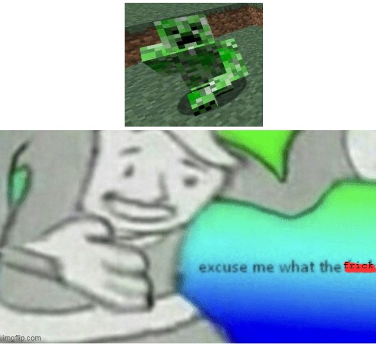 creeper awww mannnnnnnnnnnnnnnnnnnnnnnnnnnnn | frick | image tagged in excuse me wtf blank template | made w/ Imgflip meme maker