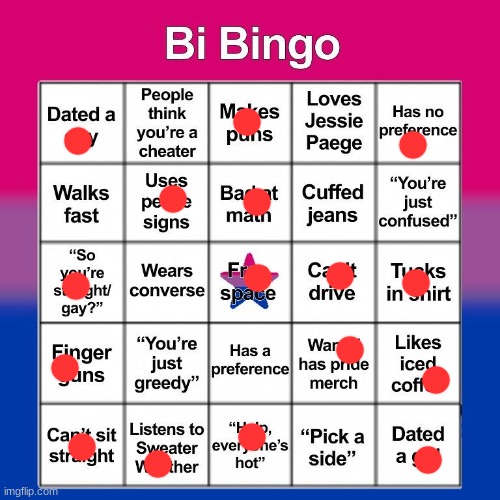 i cant drive because I dont have a drivers license ✌️ | image tagged in bingo,bisexual | made w/ Imgflip meme maker