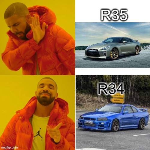 Drake Hotline Bling | R35; R34 | image tagged in memes,drake hotline bling | made w/ Imgflip meme maker