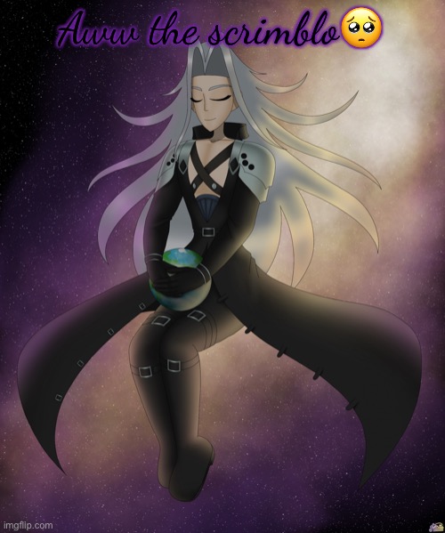 Just Sephiroth | Aww the scrimblo? | image tagged in just sephiroth | made w/ Imgflip meme maker