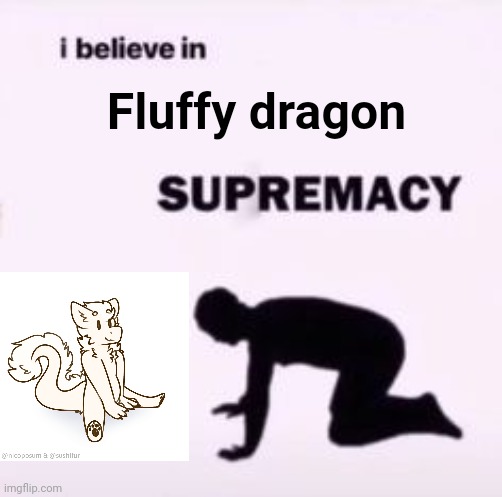 I believe in supremacy | Fluffy dragon | image tagged in i believe in supremacy | made w/ Imgflip meme maker
