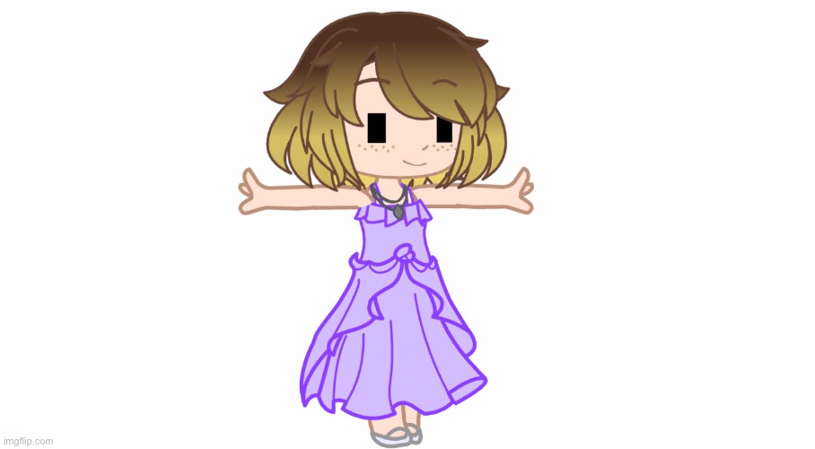 Decided to put my irl Gacha OC in the dress I wore today because W H Y N O T (also yes i changed hair but Idk if I really like i | made w/ Imgflip meme maker