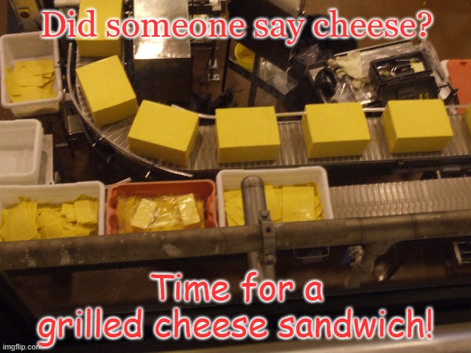 cheese | Did someone say cheese? Time for a grilled cheese sandwich! | image tagged in cheese,grilled cheese | made w/ Imgflip meme maker