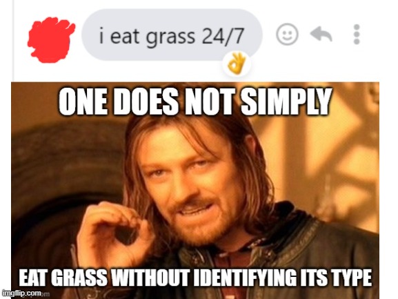 Eat weeds... ? | image tagged in one does not simply,grass,eat grass | made w/ Imgflip meme maker