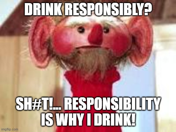 Scrawl | DRINK RESPONSIBLY? SH#T!... RESPONSIBILITY IS WHY I DRINK! | image tagged in scrawl | made w/ Imgflip meme maker