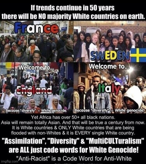 WHITE GENOCIDE | image tagged in white genocide | made w/ Imgflip meme maker