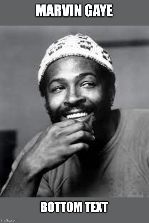 MARVIN GAYE; BOTTOM TEXT | image tagged in lol | made w/ Imgflip meme maker