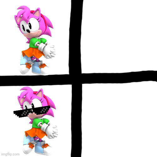 Classic Amy Rose Drake Hotling format | image tagged in memes,drake hotline bling | made w/ Imgflip meme maker