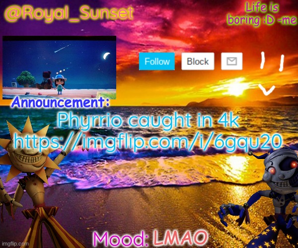 https://imgflip.com/i/6gqu20   I would screenshot it but I'm using my school chromebook so- | Phyrrio caught in 4k
https://imgflip.com/i/6gqu20; LMAO | image tagged in royal_sunset's announcement temp sunrise_royal,caught in 4k,ha,wtf | made w/ Imgflip meme maker