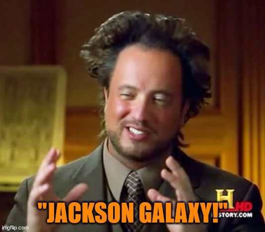 "JACKSON GALAXY!" | image tagged in memes,ancient aliens | made w/ Imgflip meme maker