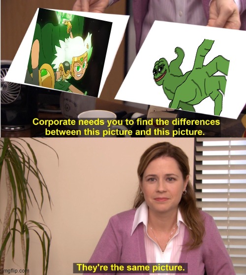 Same picture | image tagged in memes,they're the same picture,amphibia,disney channel,pepe the frog | made w/ Imgflip meme maker