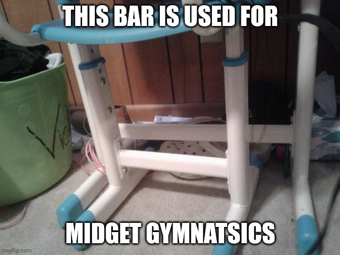 Midget gymnastics | THIS BAR IS USED FOR; MIDGET GYMNATSICS | image tagged in funny memes,hilarious | made w/ Imgflip meme maker