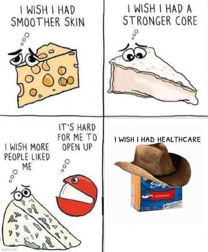 American cheese | image tagged in american cheese,american,healthcare,universal healthcare,'murica,murica | made w/ Imgflip meme maker