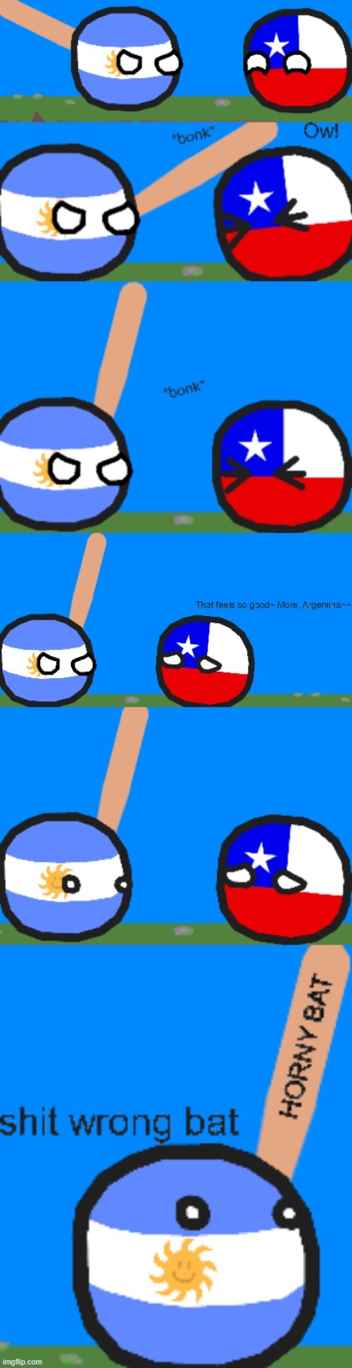 argentina you dumbass | image tagged in argentina hits chile with the wrong bat | made w/ Imgflip meme maker